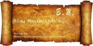 Blay Maximilián névjegykártya